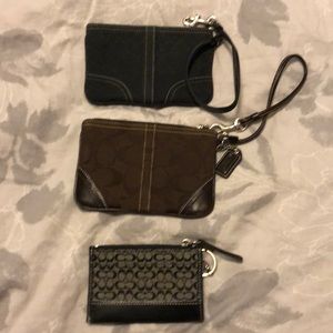 Classic Coach wristlet and coin purse